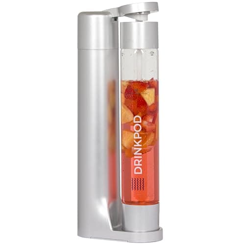 Drinkpod DPFZPOD1KS Silver Soda Maker with 3 Bottles