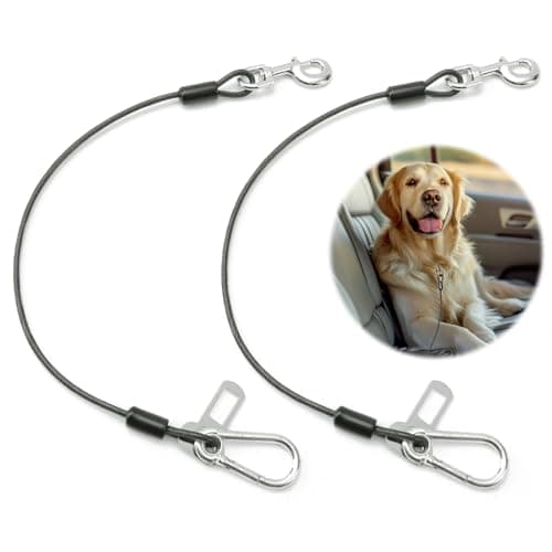 Libbipaw 2pcs Chew Proof Dog Car Harness Black