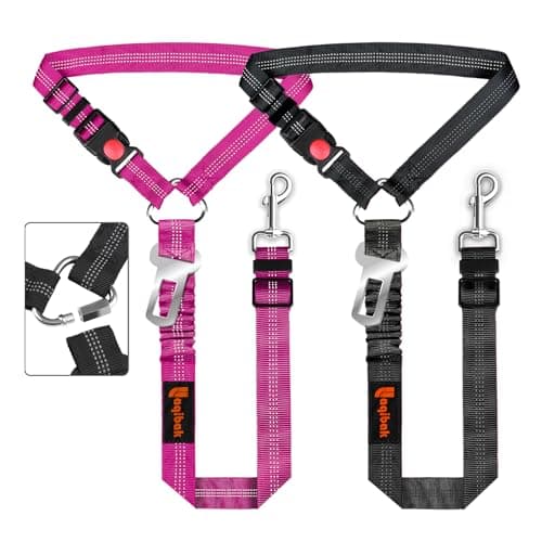Laqibak 3-in-1 Rose & Black Dog Car Harness