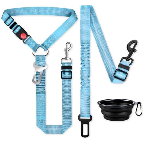 MingXpets 3-Piece Blue Dog Car Harness Set