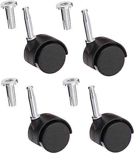 Just Accessories 40mm Twin Wheel Black Castors 4-Pack