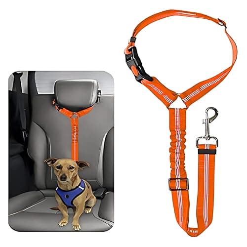 Zubality Orange Dog Car Seat Belt Harness